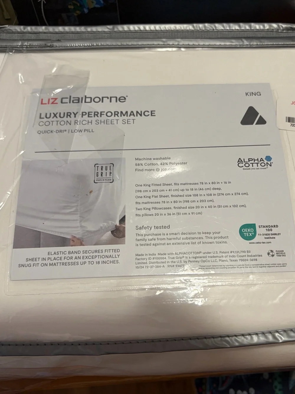 NEW in package Liz Claiborne King 1000 Thread Count Luxury White Sheet Set